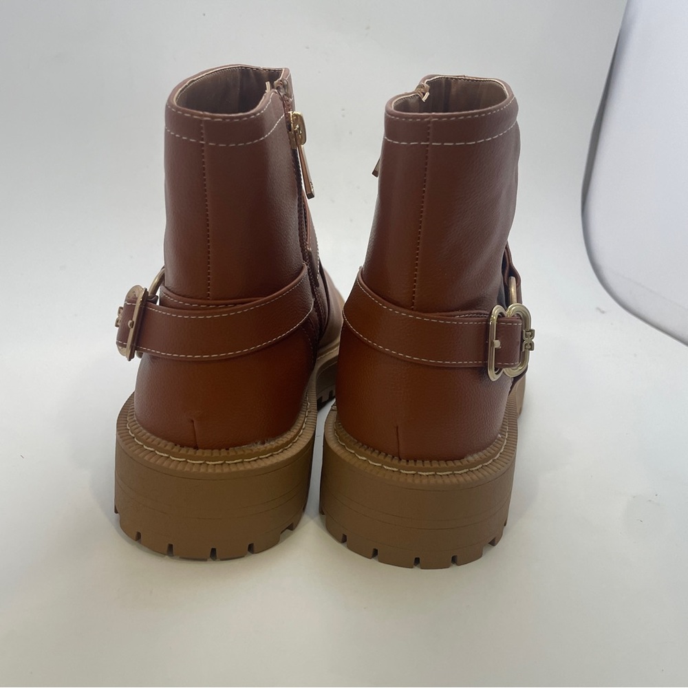 Sam Edelman Kids Lucianna Marie  Brown Cognac Moto‎ Boots Girls Size 5 - Picture 3 of 10
